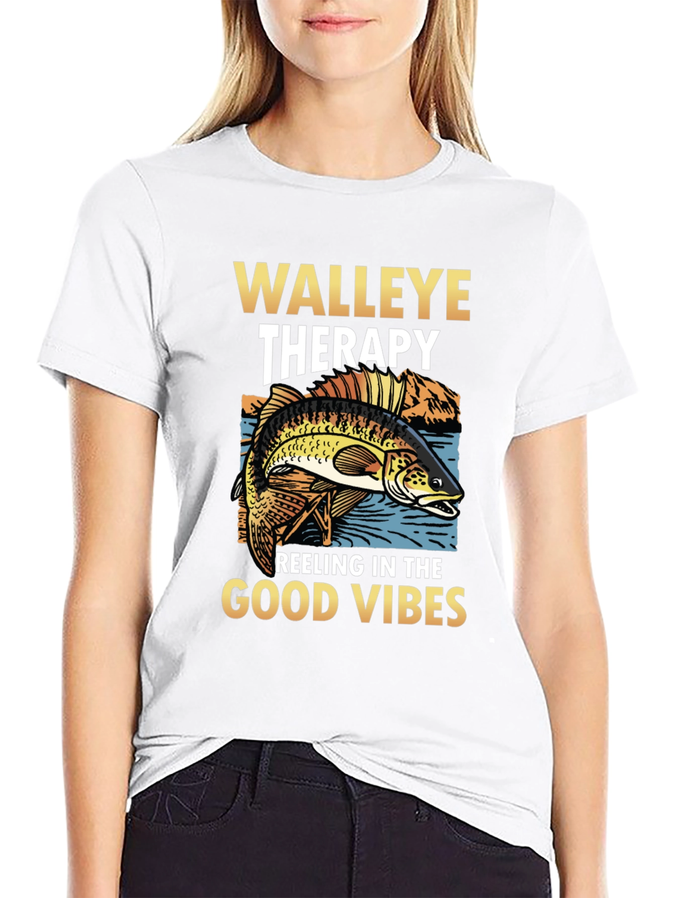 Walleye Therapy T-Shirt - Fishing Vibes