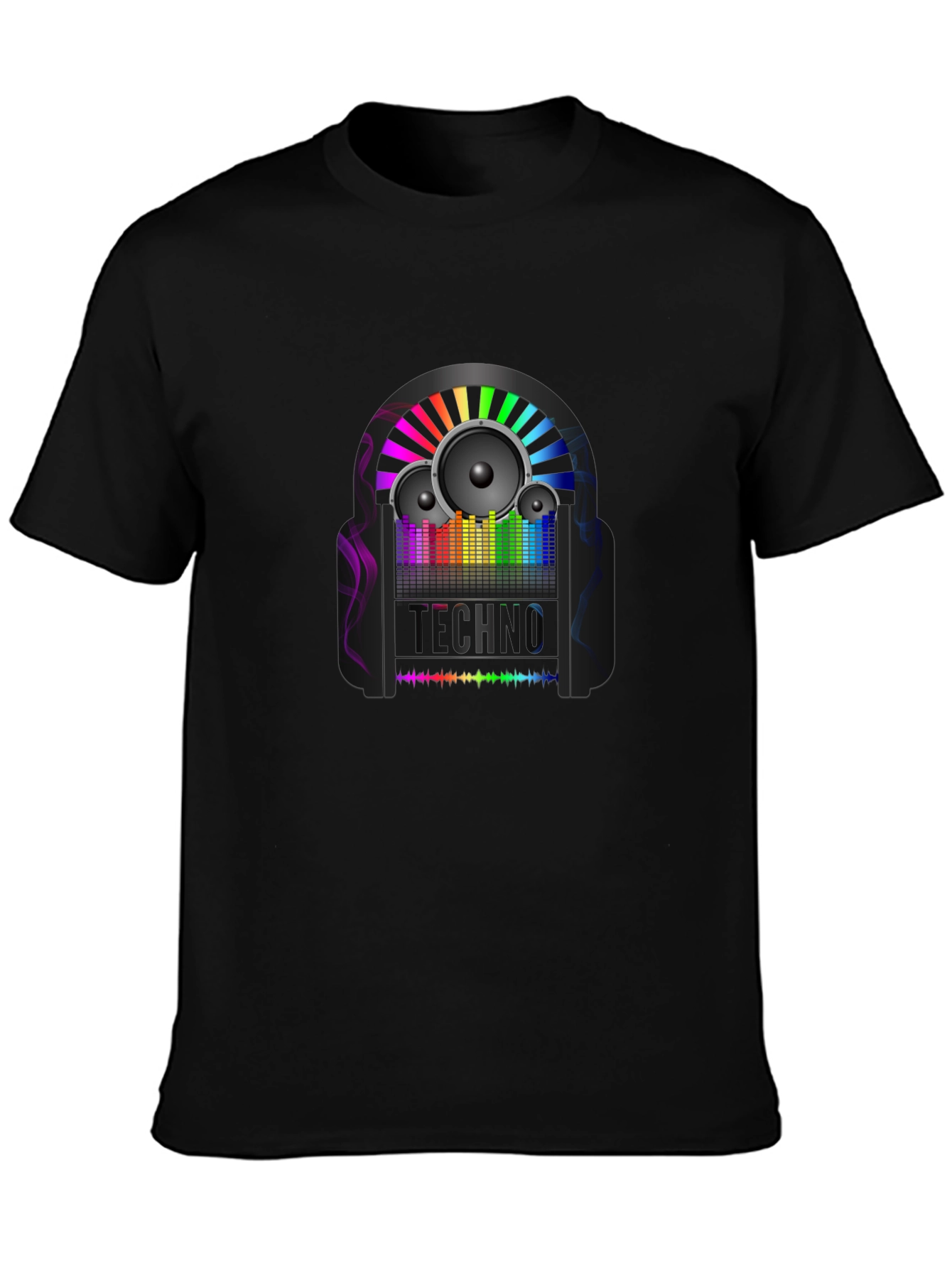 Techno Music Graphic T-Shirt - Black Cotton Tee