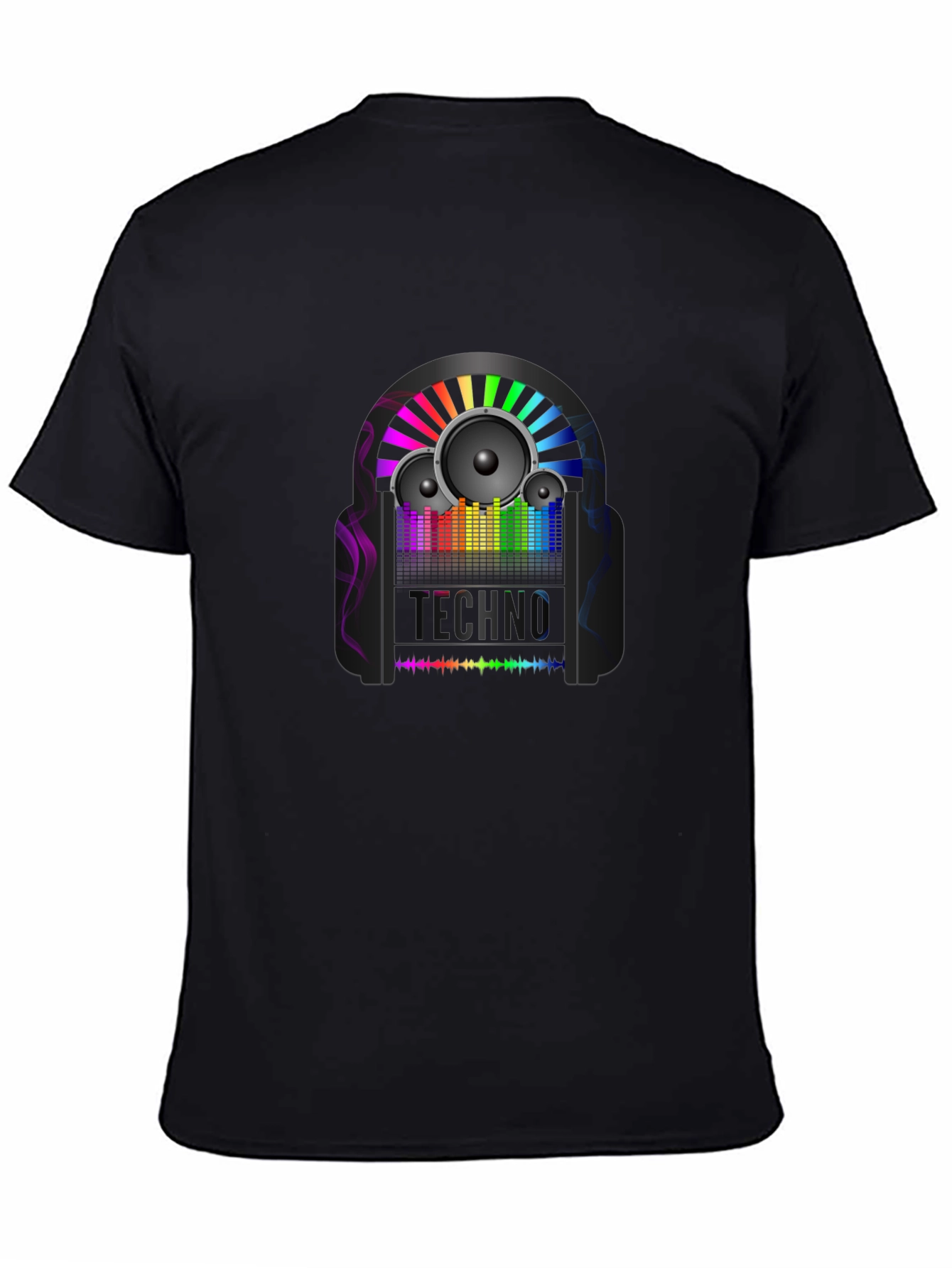 Techno Music Graphic T-Shirt - Black Cotton Tee