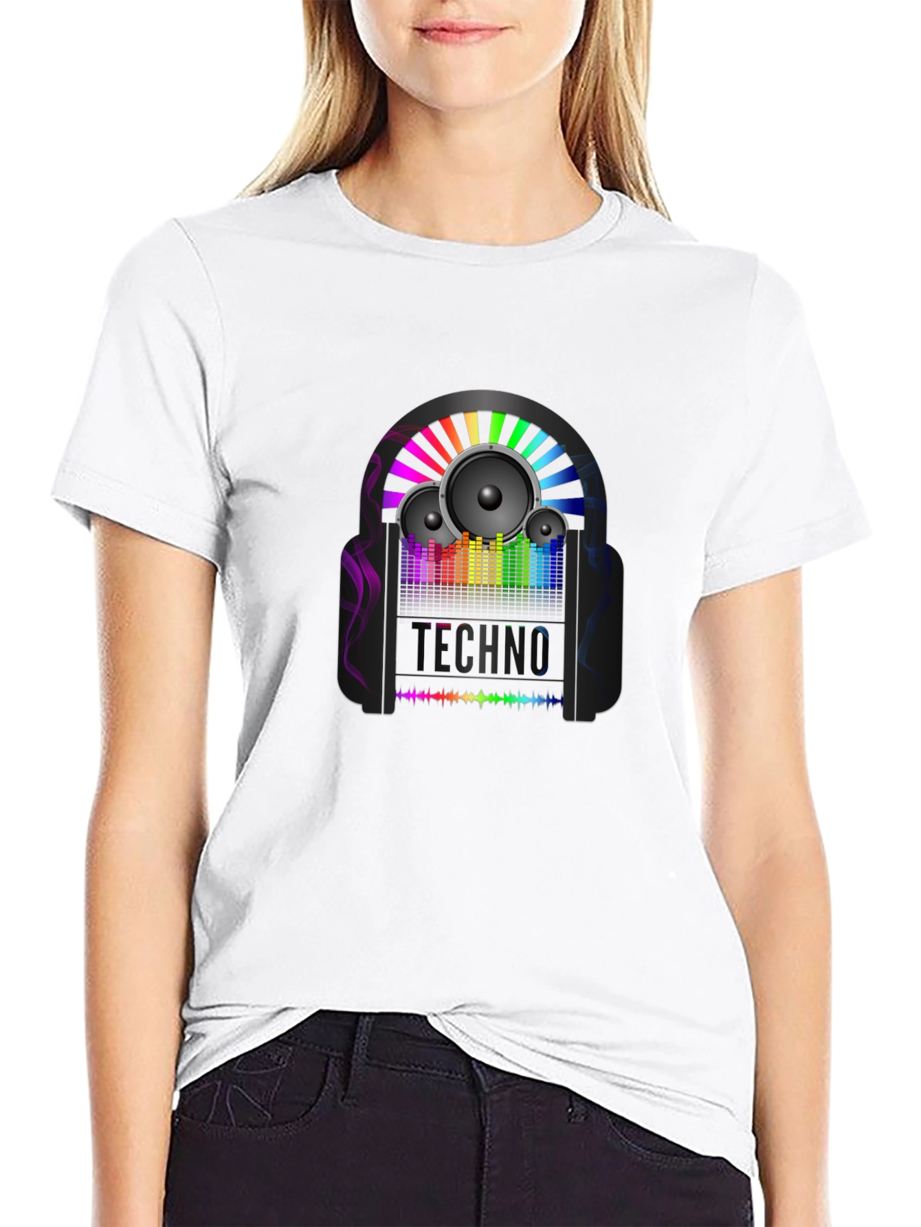 Techno Music Graphic T-Shirt - Black Cotton Tee