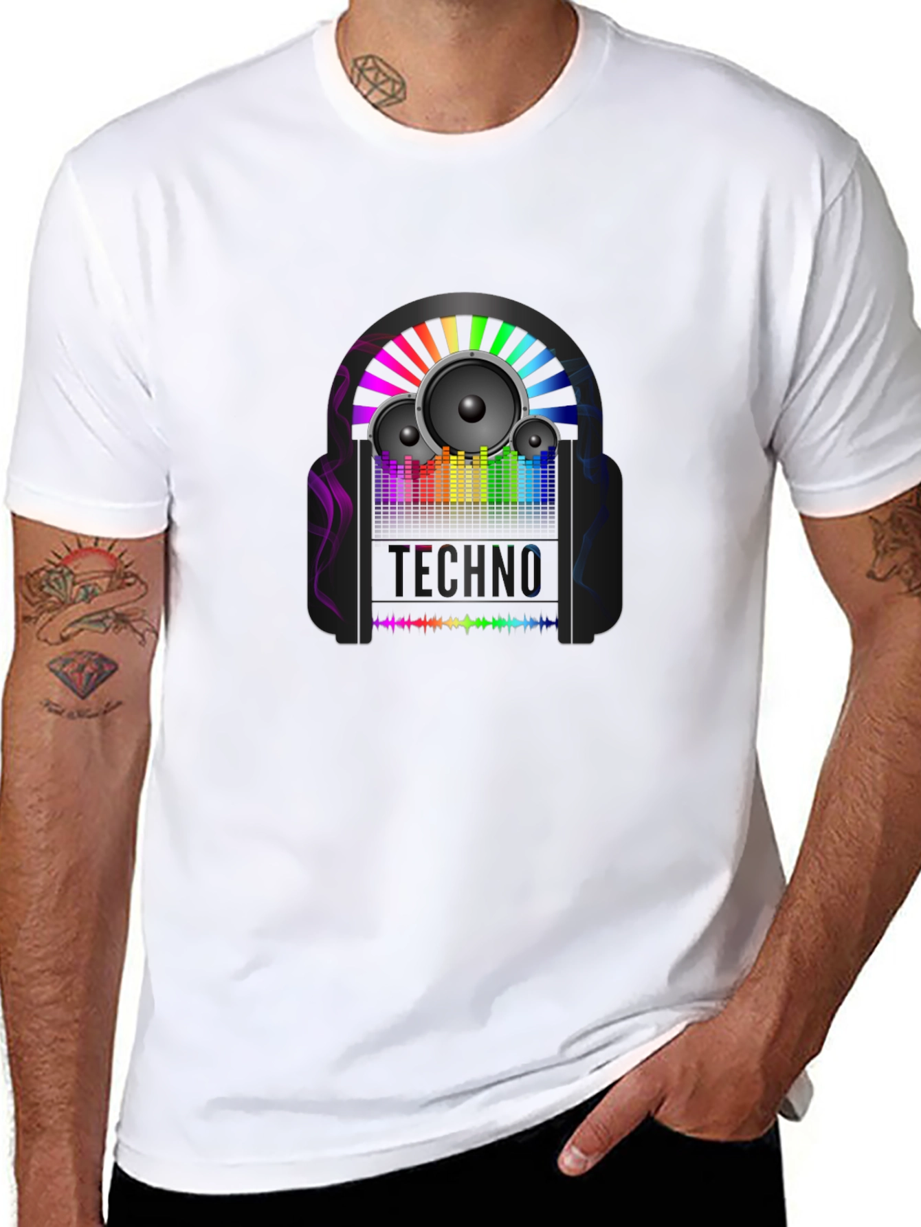 Techno Music Graphic T-Shirt - Black Cotton Tee