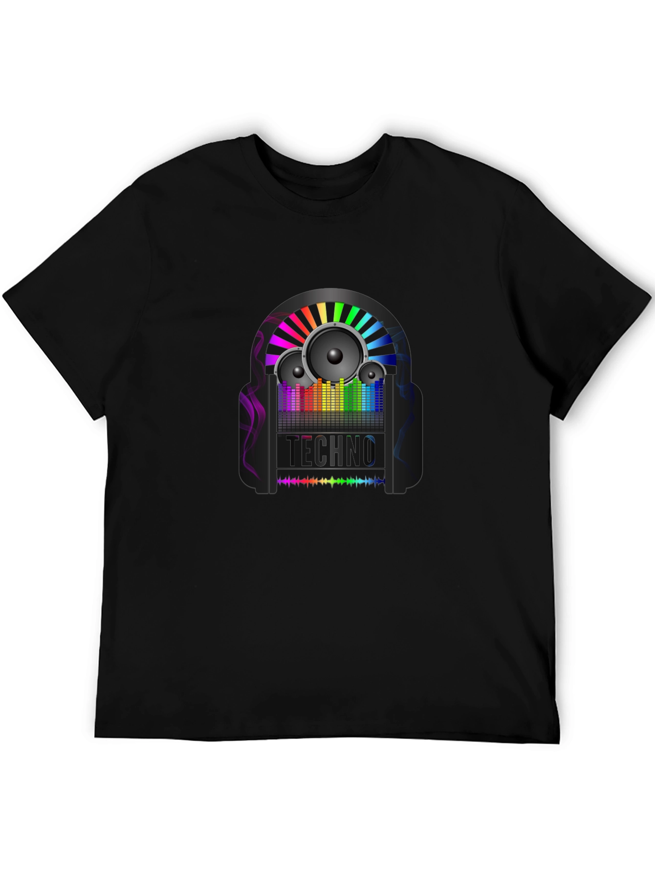 Techno Music Graphic T-Shirt - Black Cotton Tee
