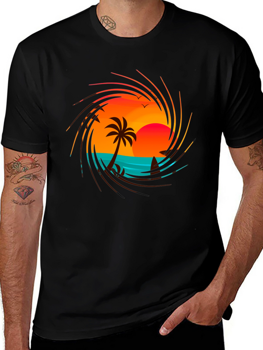 Sunset Beach Graphic Tee - Tropical Vibes
