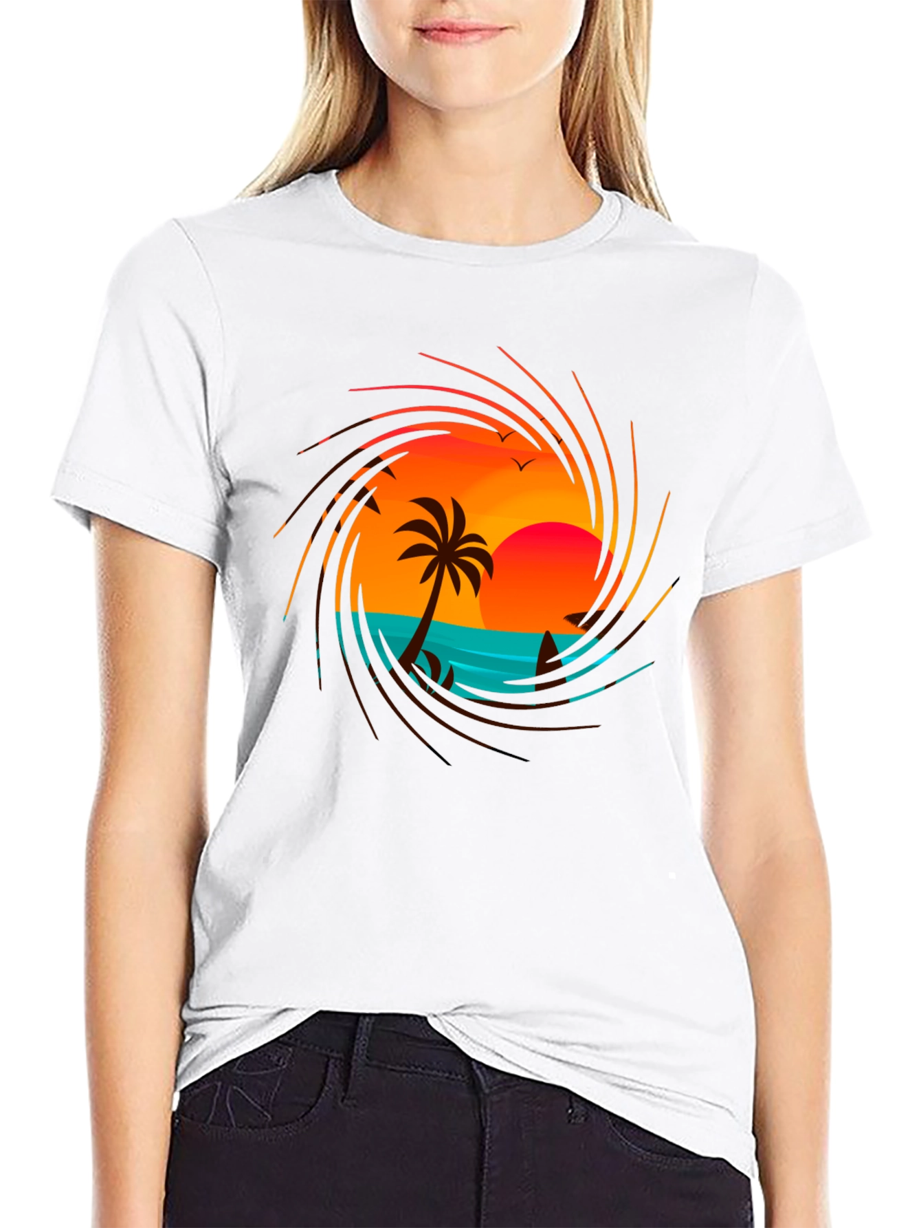 Sunset Beach Graphic Tee - Tropical Vibes