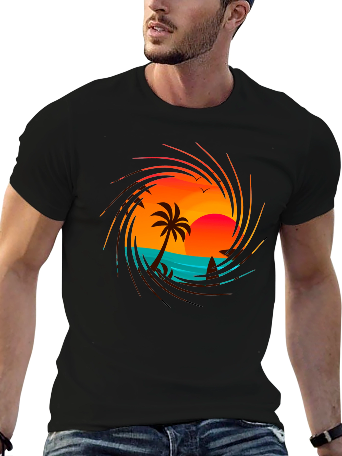 Sunset Beach Graphic Tee - Tropical Vibes