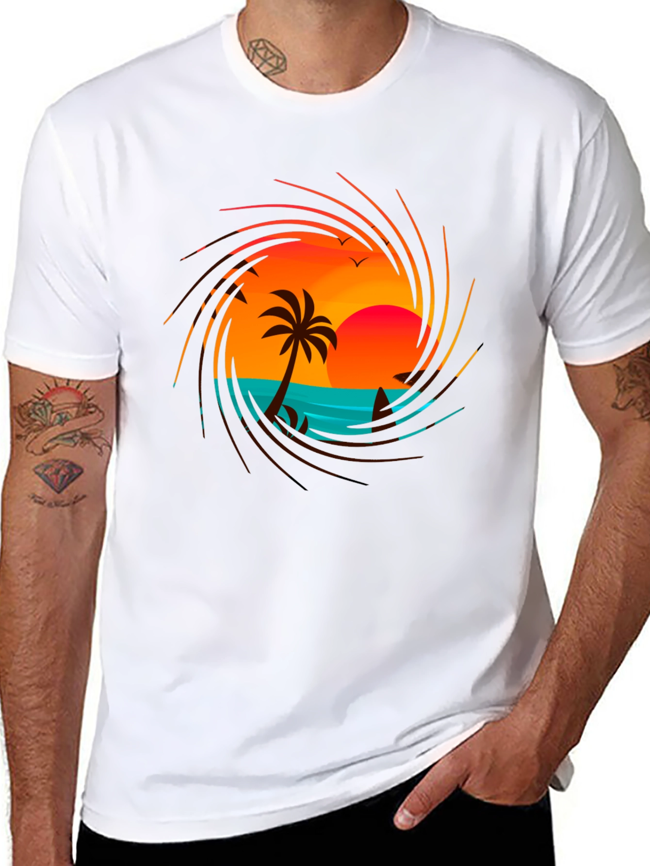 Sunset Beach Graphic Tee - Tropical Vibes