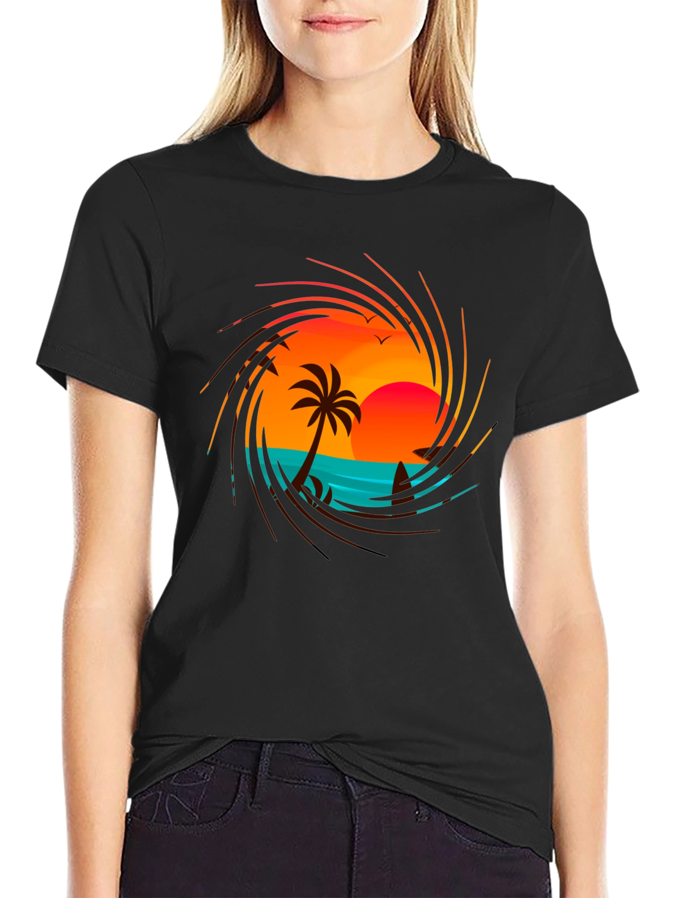 Sunset Beach Graphic Tee - Tropical Vibes