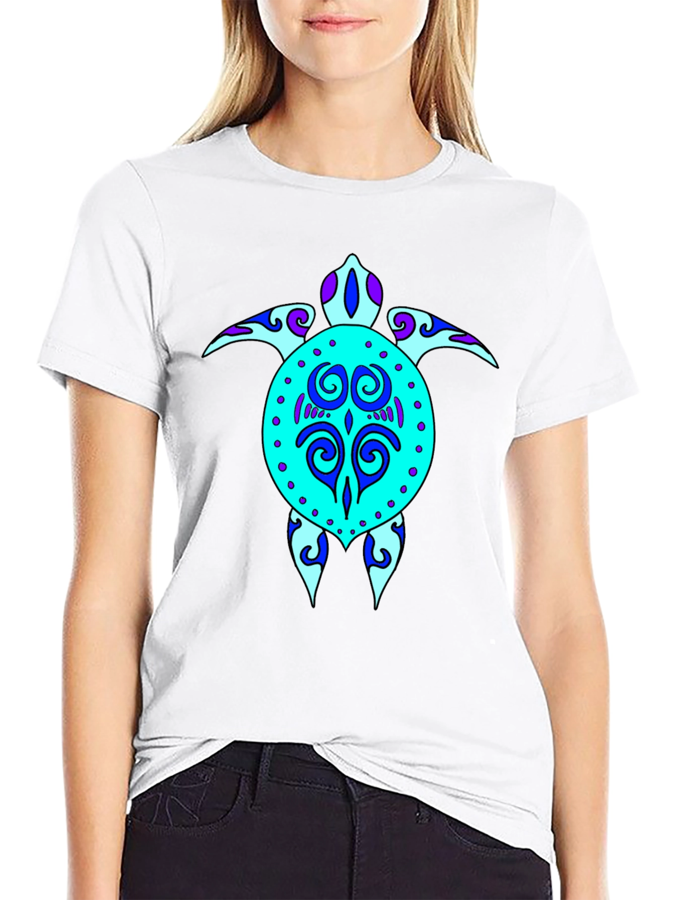 Turtle Graphic Tee - Stylish Black Cotton T-Shirt