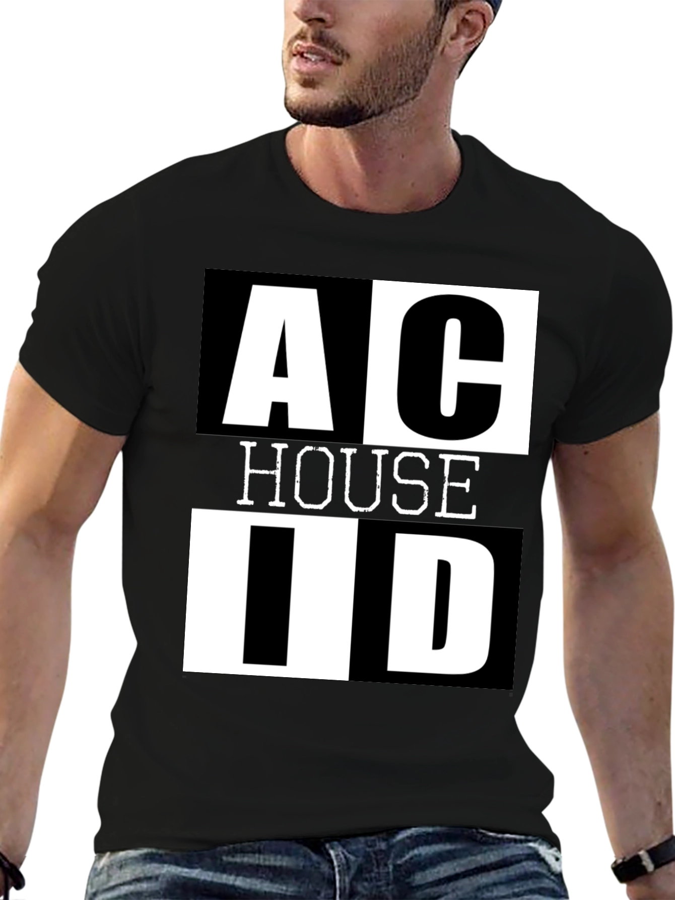 Acid House Black Graphic T-Shirt