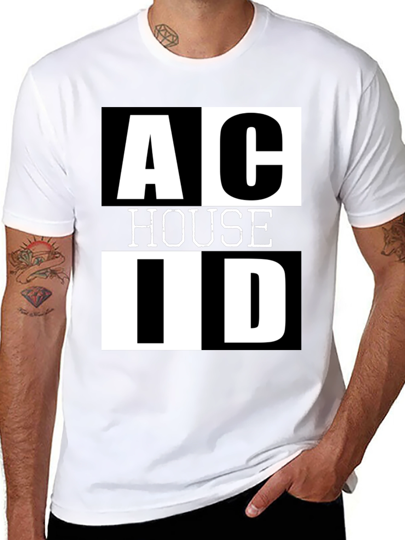 Acid House Black Graphic T-Shirt