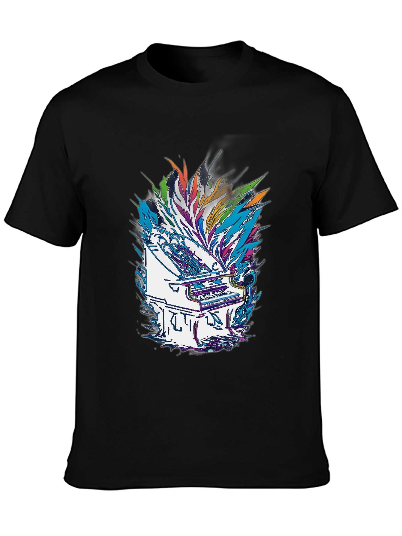 Abstract Piano Graphic Tee - Black