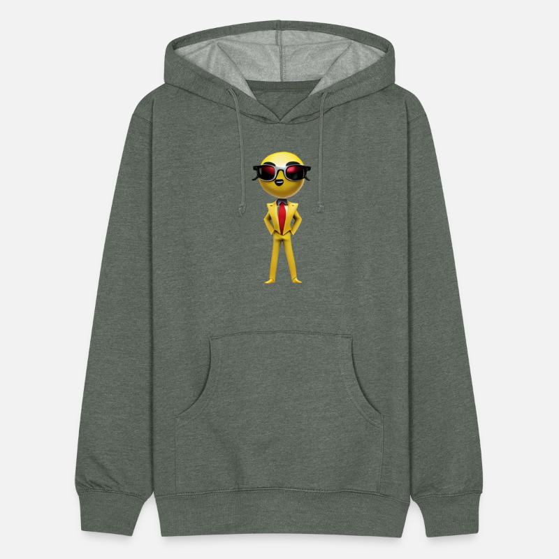 Yellow character wearing yellow suit.