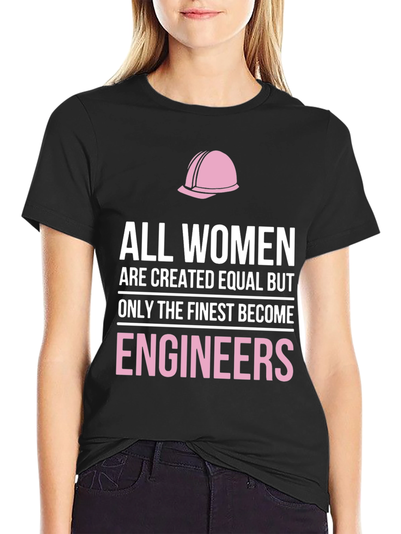 Women Engineers T-Shirt - Black Graphic Tee