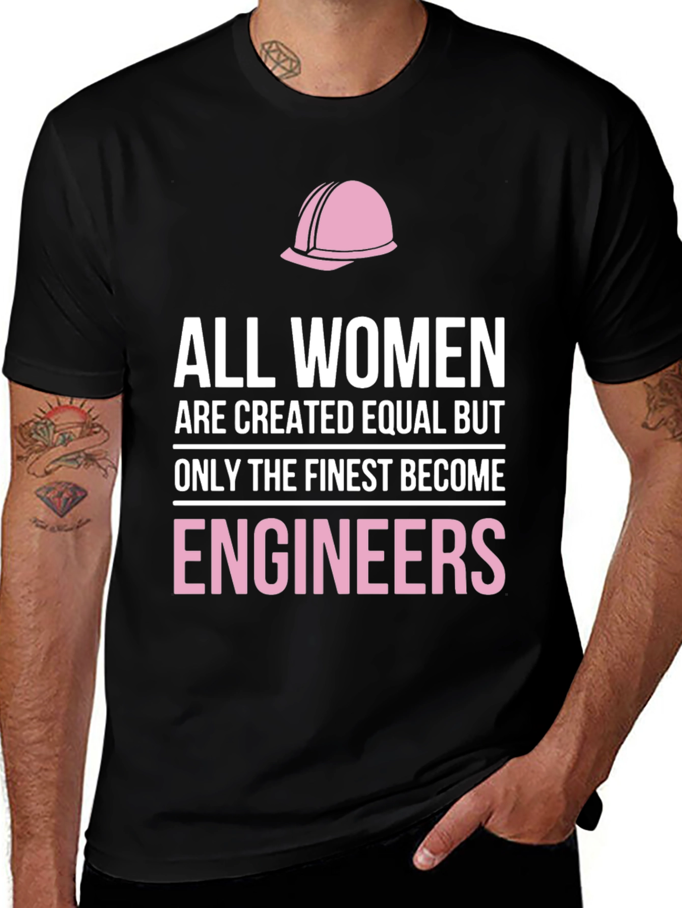 Women Engineers T-Shirt - Black Graphic Tee