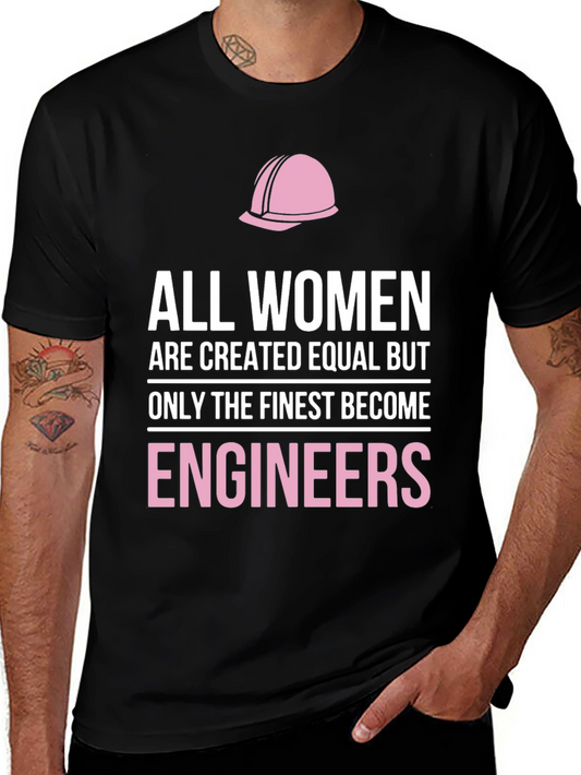 Women Engineers T-Shirt - Black Graphic Tee