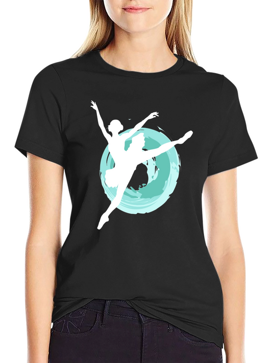 Ballerina Graphic Tee - Elegant Dance Shirt