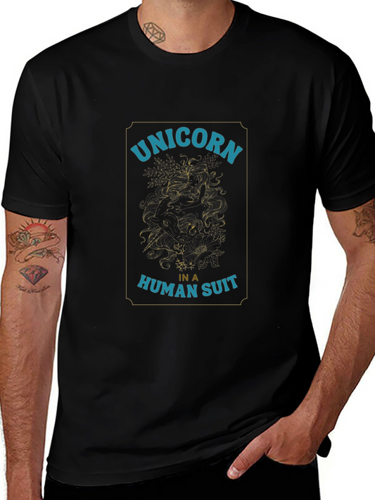 Unicorn in a Human Suit Graphic T-Shirt