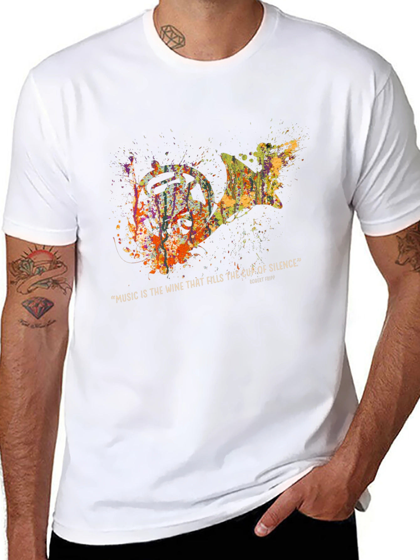 Abstract French Horn Music T-Shirt