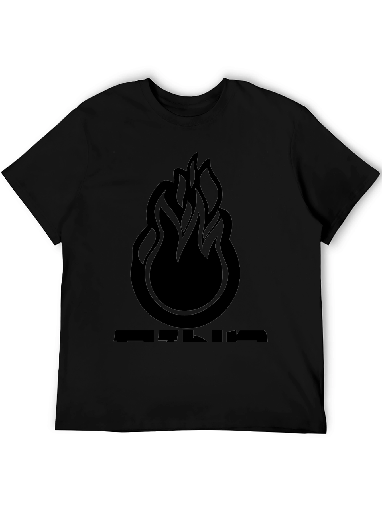 Bold Flame Graphic Black T-Shirt