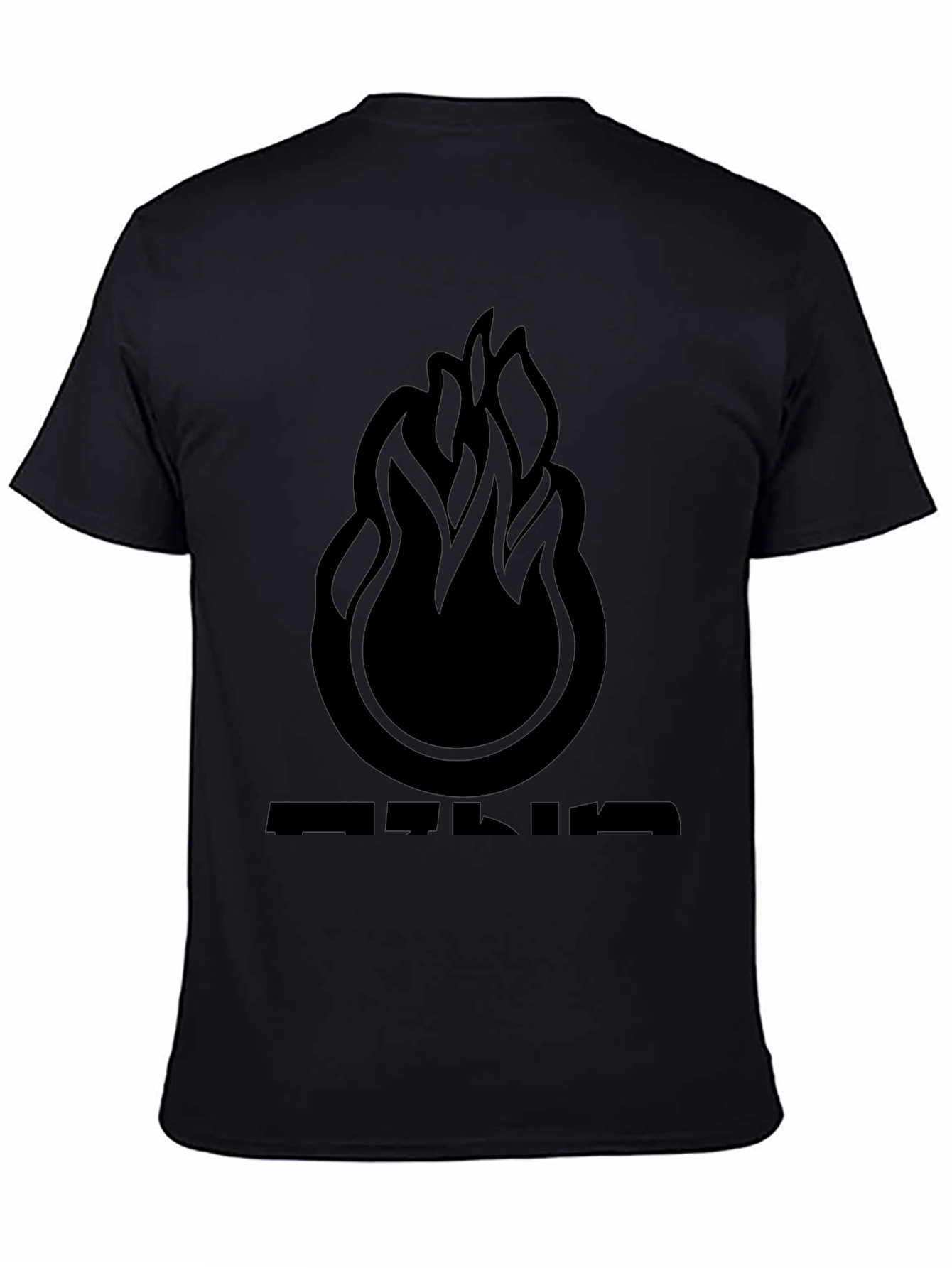 Bold Flame Graphic Black T-Shirt