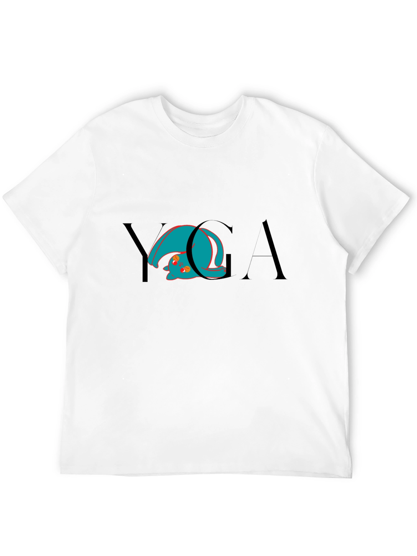 Yoga Cat Black T-Shirt - Flexible Feline Fun!