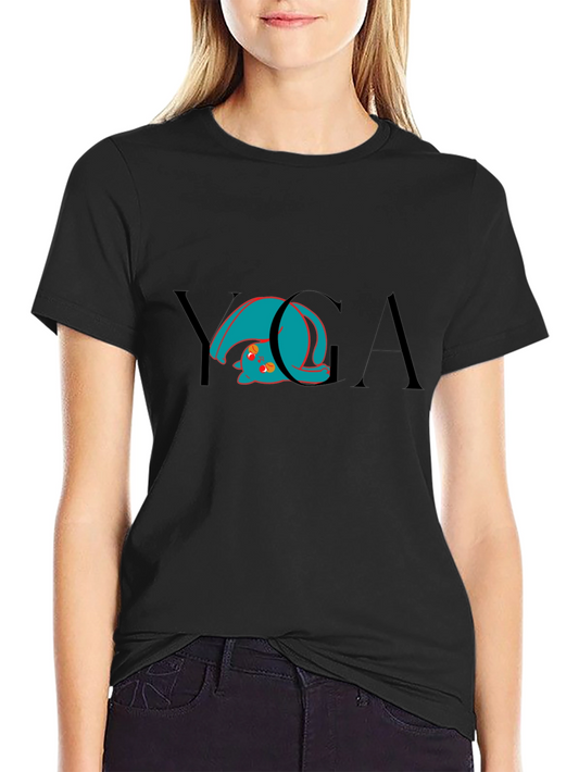 Yoga Cat Black T-Shirt - Flexible Feline Fun!