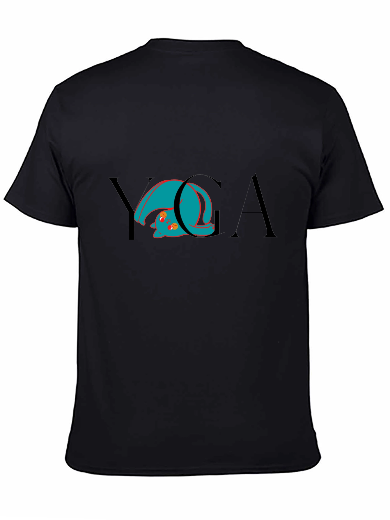 Yoga Cat Black T-Shirt - Flexible Feline Fun!
