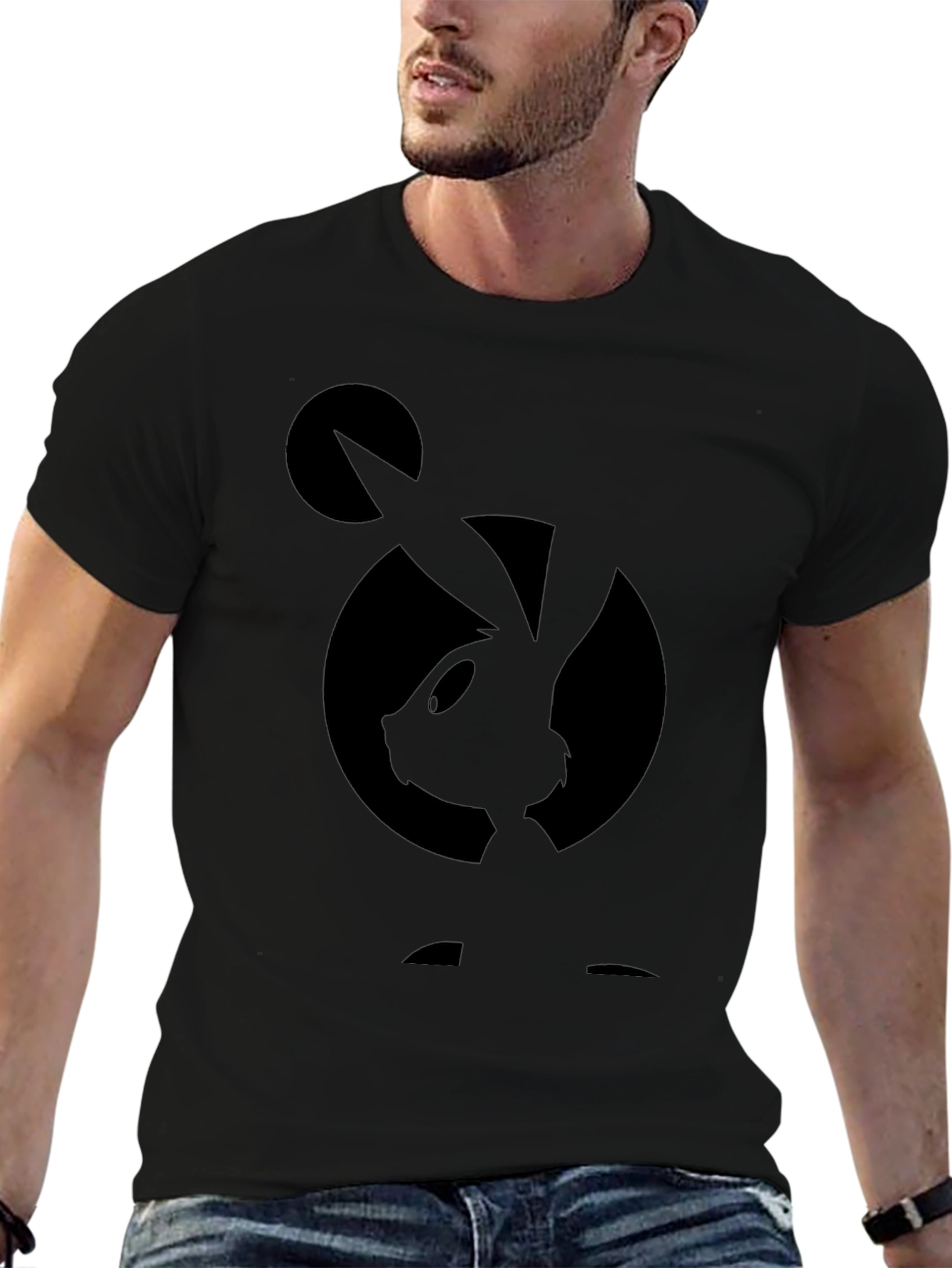 Black Bugs Bunny Silhouette Graphic T-Shirt