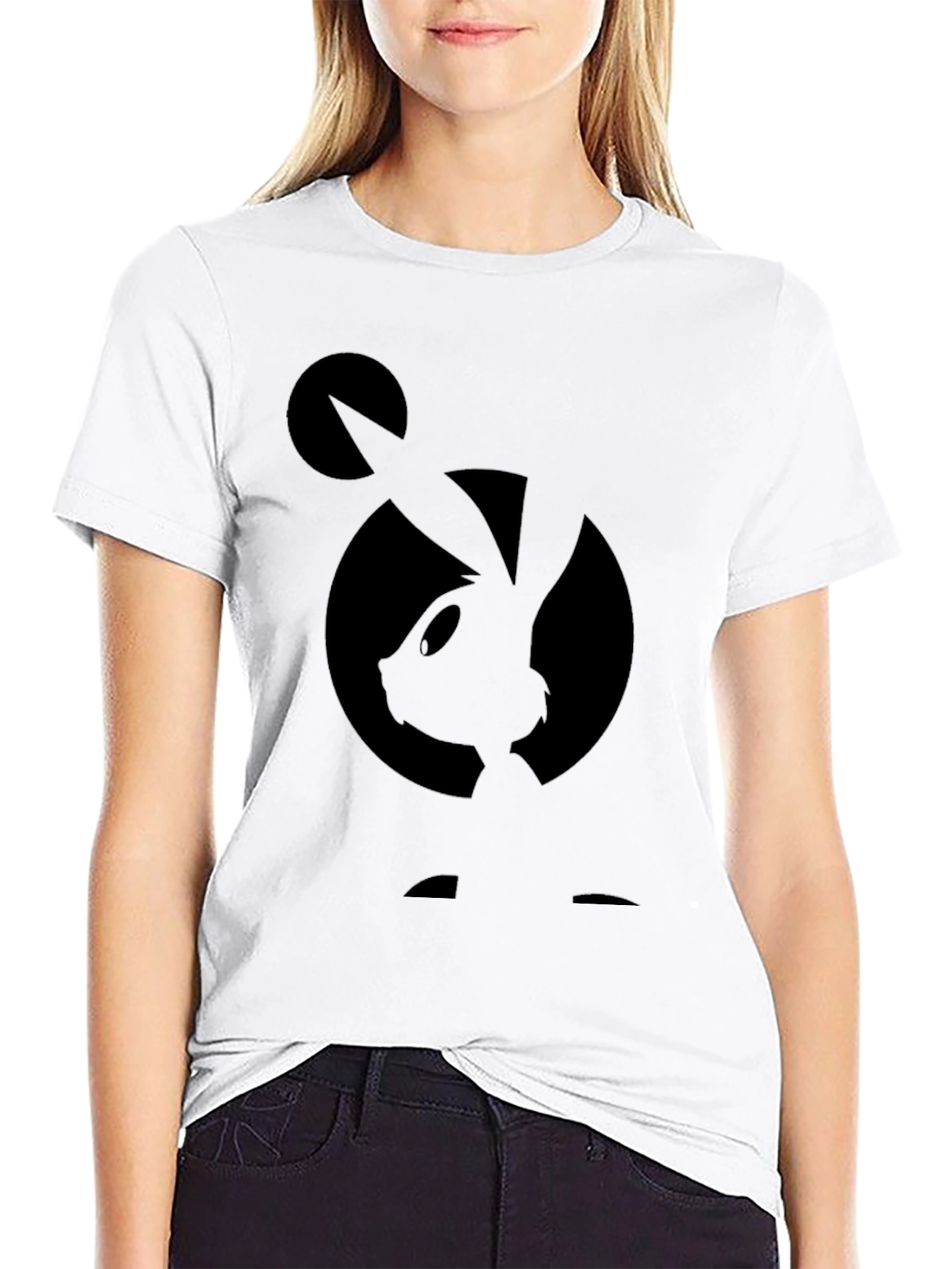 Black Bugs Bunny Silhouette Graphic T-Shirt