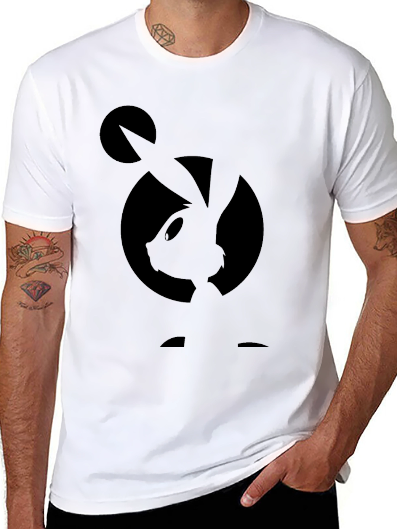 Black Bugs Bunny Silhouette Graphic T-Shirt