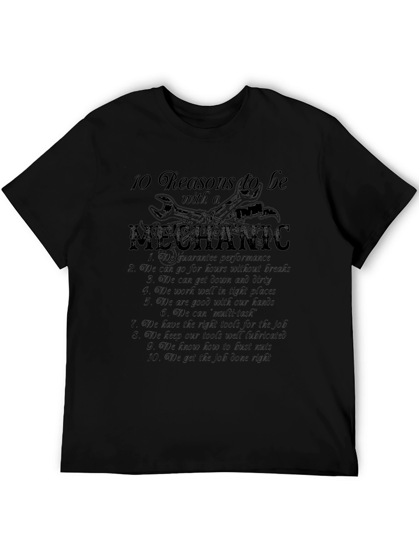 10 Reasons Mechanic T-Shirt - Black