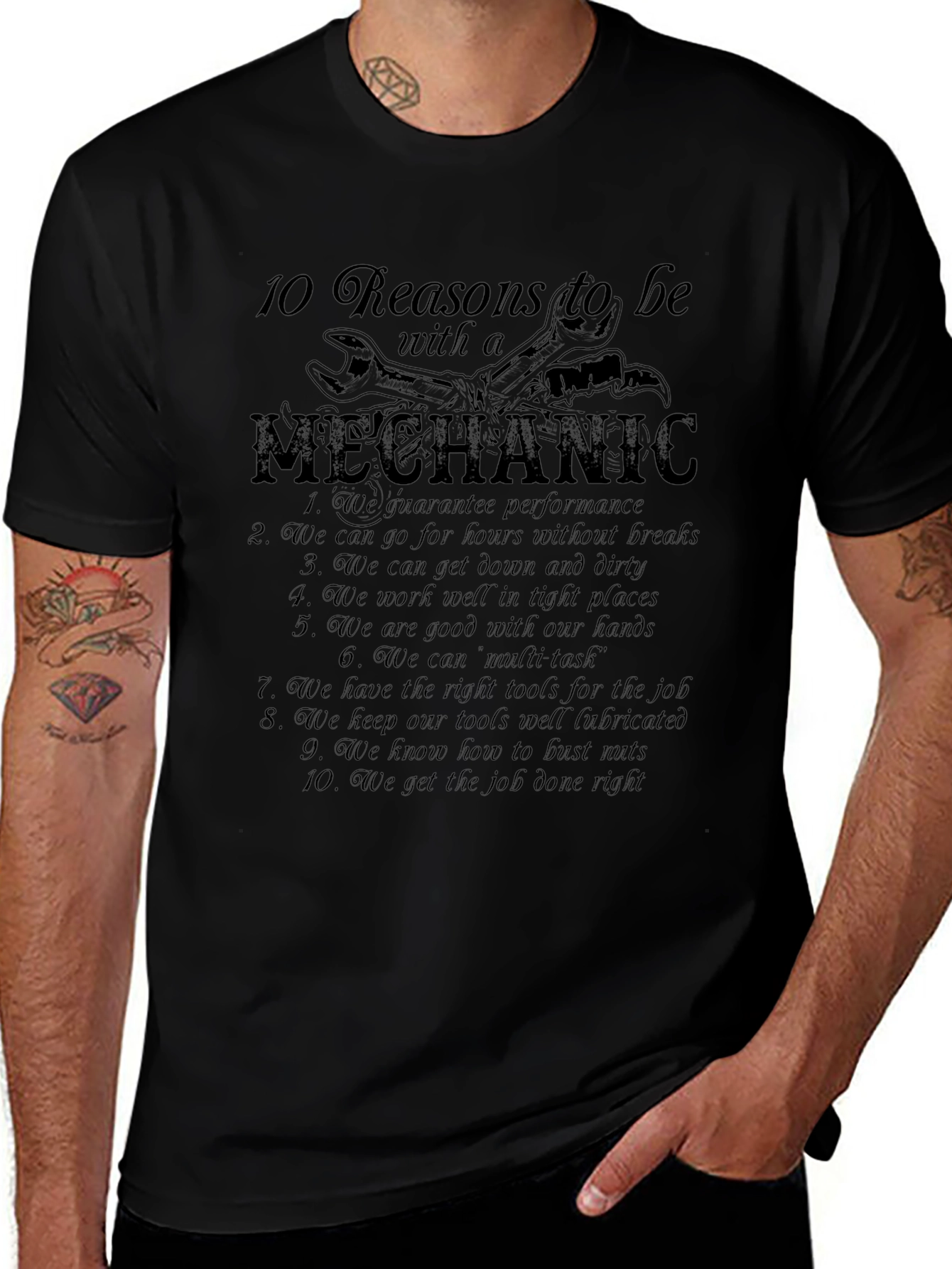 10 Reasons Mechanic T-Shirt - Black