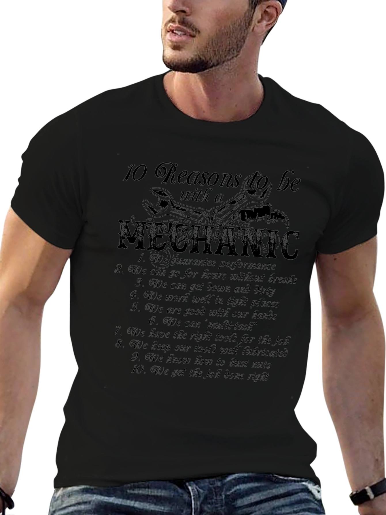 10 Reasons Mechanic T-Shirt - Black