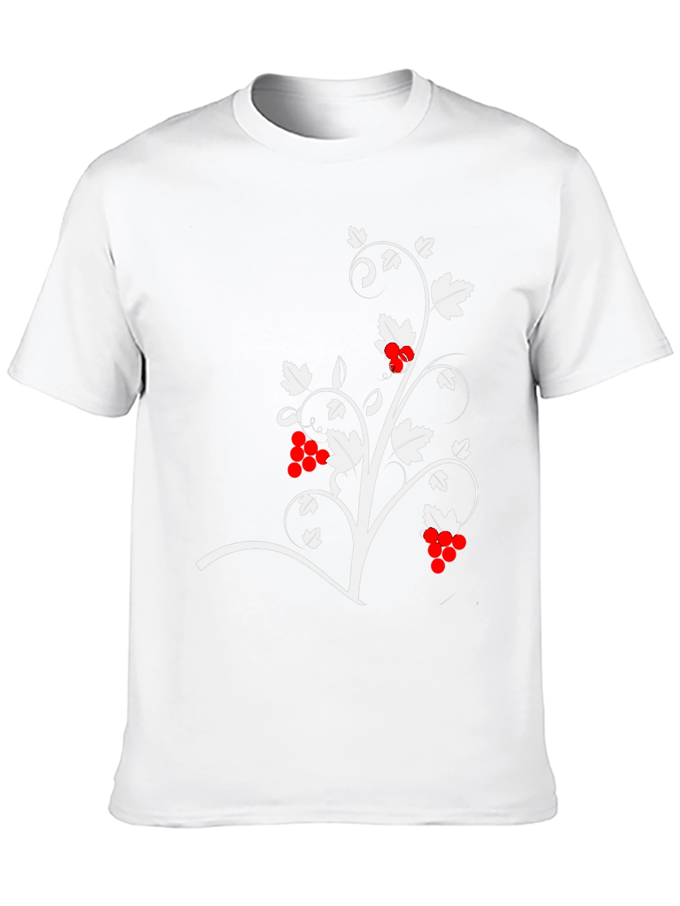 Black T-Shirt with Vine Design