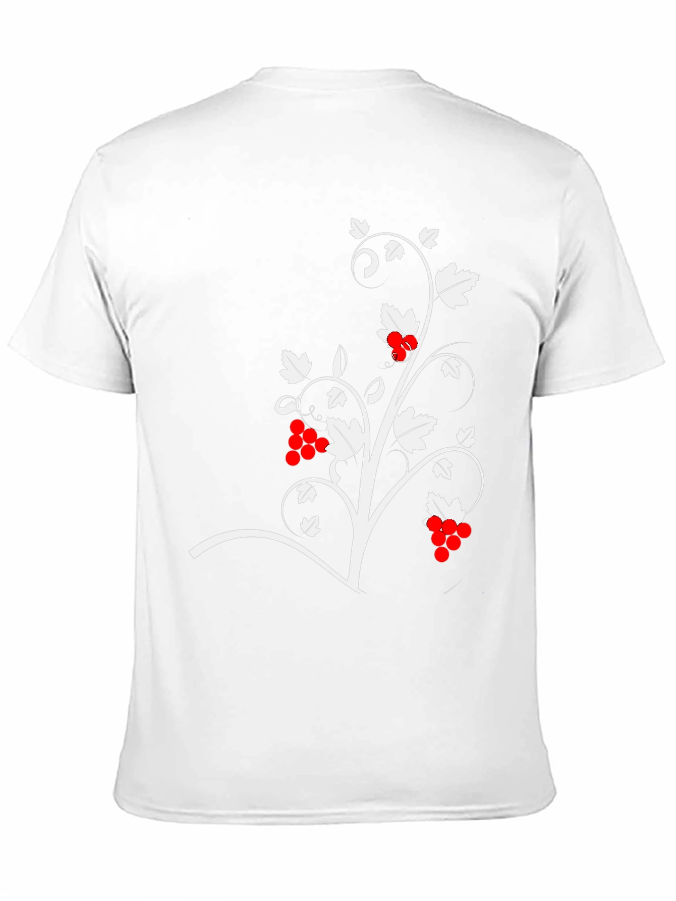 Black T-Shirt with Vine Design