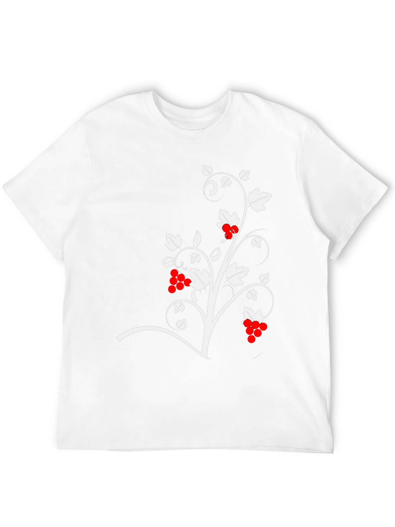 Black T-Shirt with Vine Design