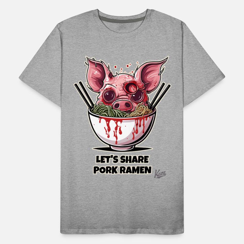 Zombie Pig in Ramen Bowl Horror Food Art