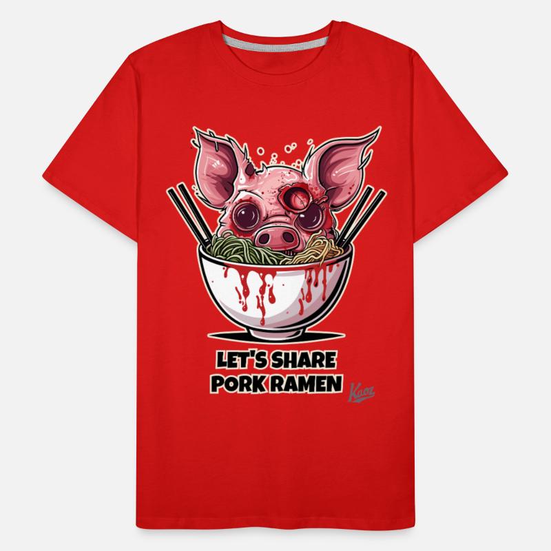 Zombie Pig in Ramen Bowl Horror Food Art