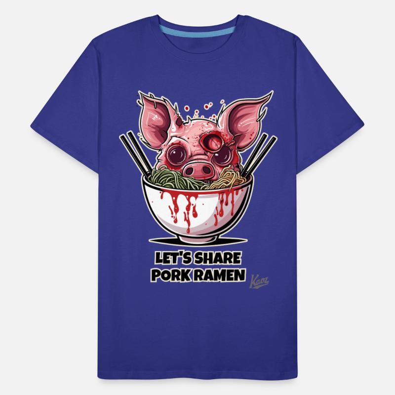 Zombie Pig in Ramen Bowl Horror Food Art