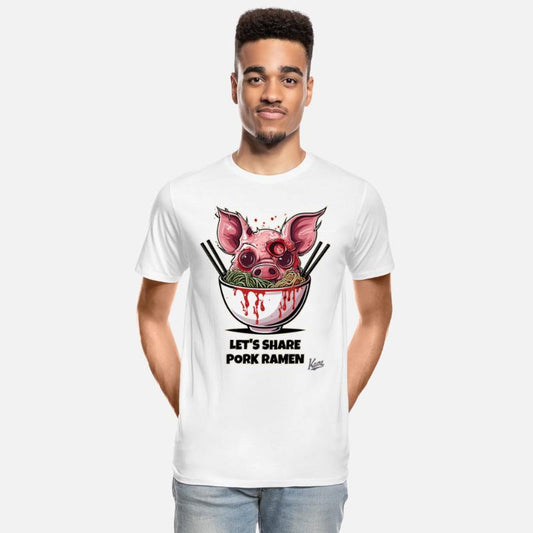 Zombie Pig in Ramen Bowl Horror Food Art