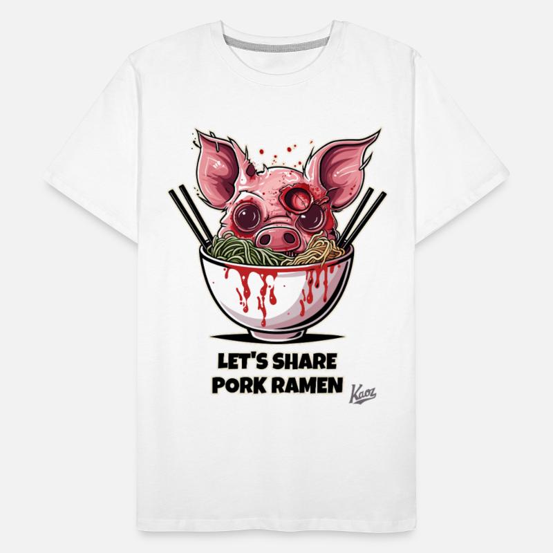 Zombie Pig in Ramen Bowl Horror Food Art