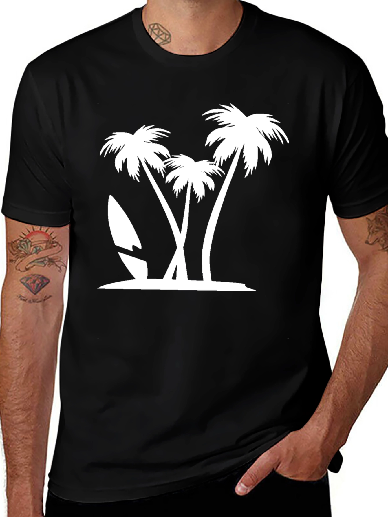Tropical Palm Tree Graphic Tee - Island Vibes