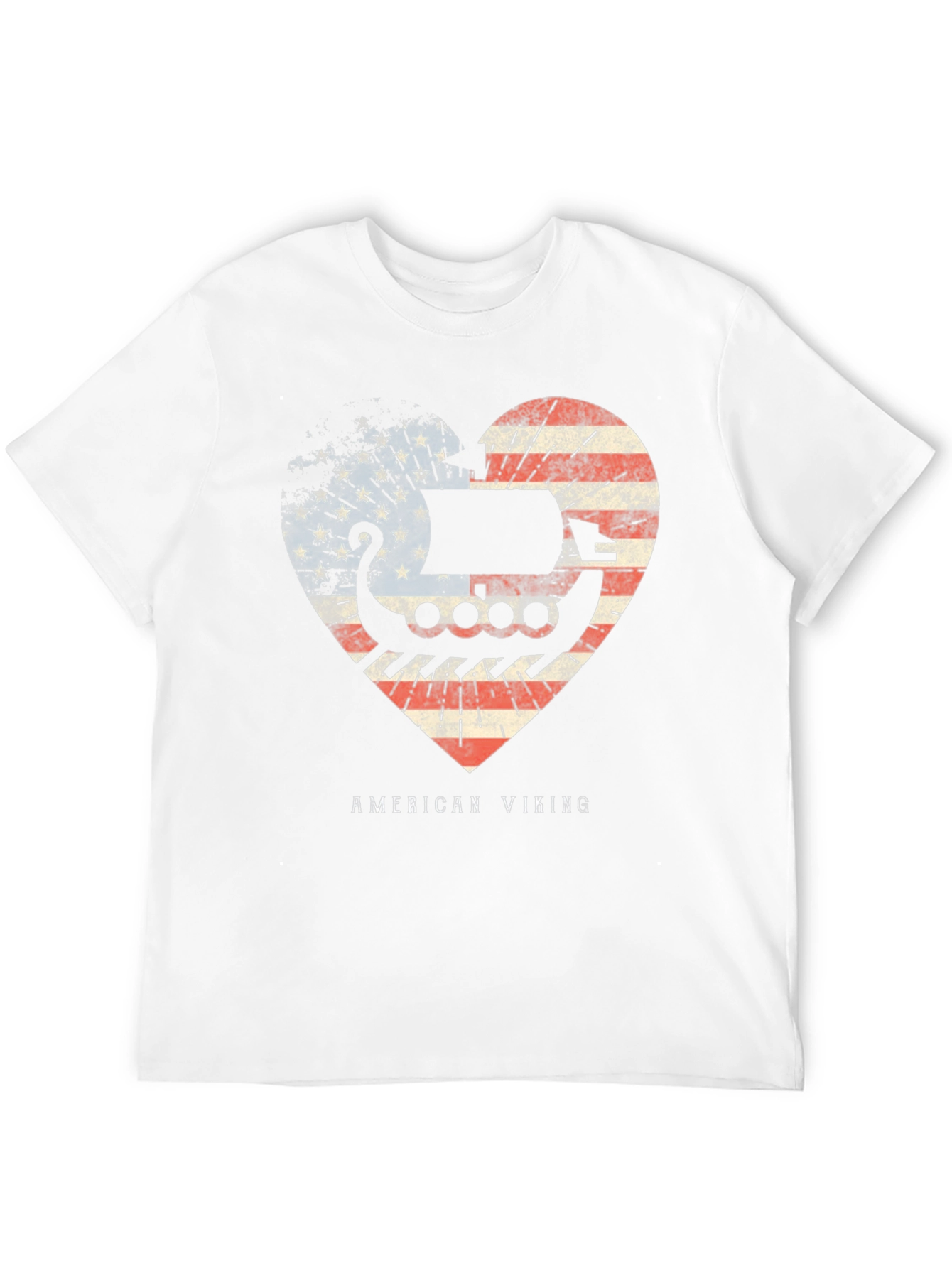 American Viking Heart Flag Graphic T-Shirt