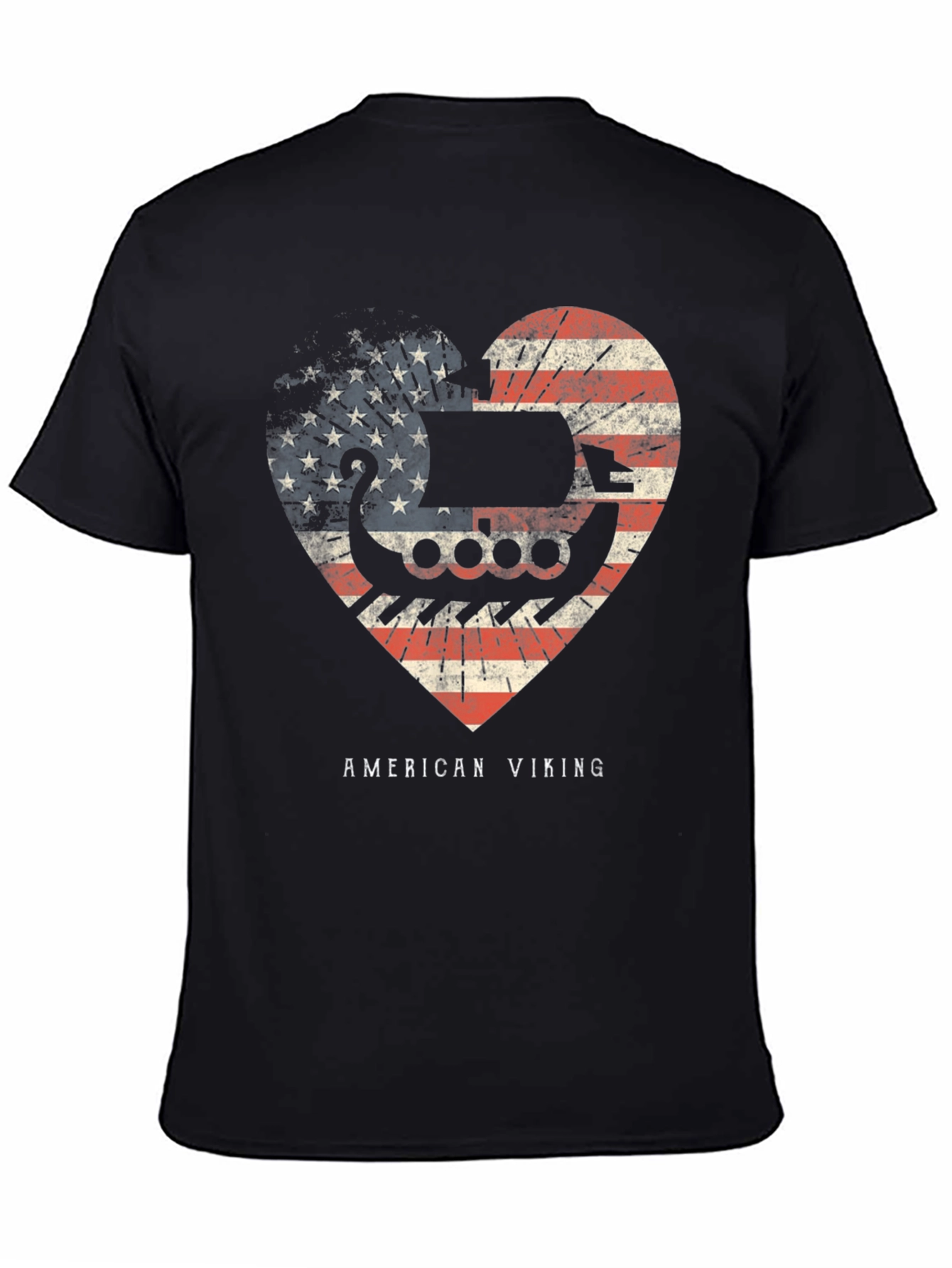 American Viking Heart Flag Graphic T-Shirt