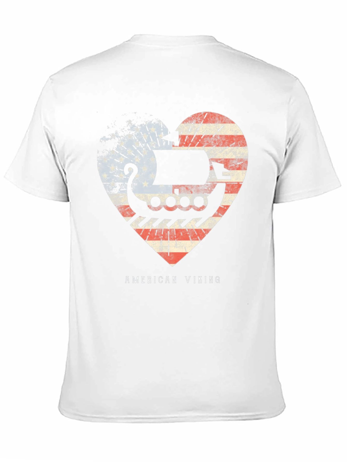 American Viking Heart Flag Graphic T-Shirt
