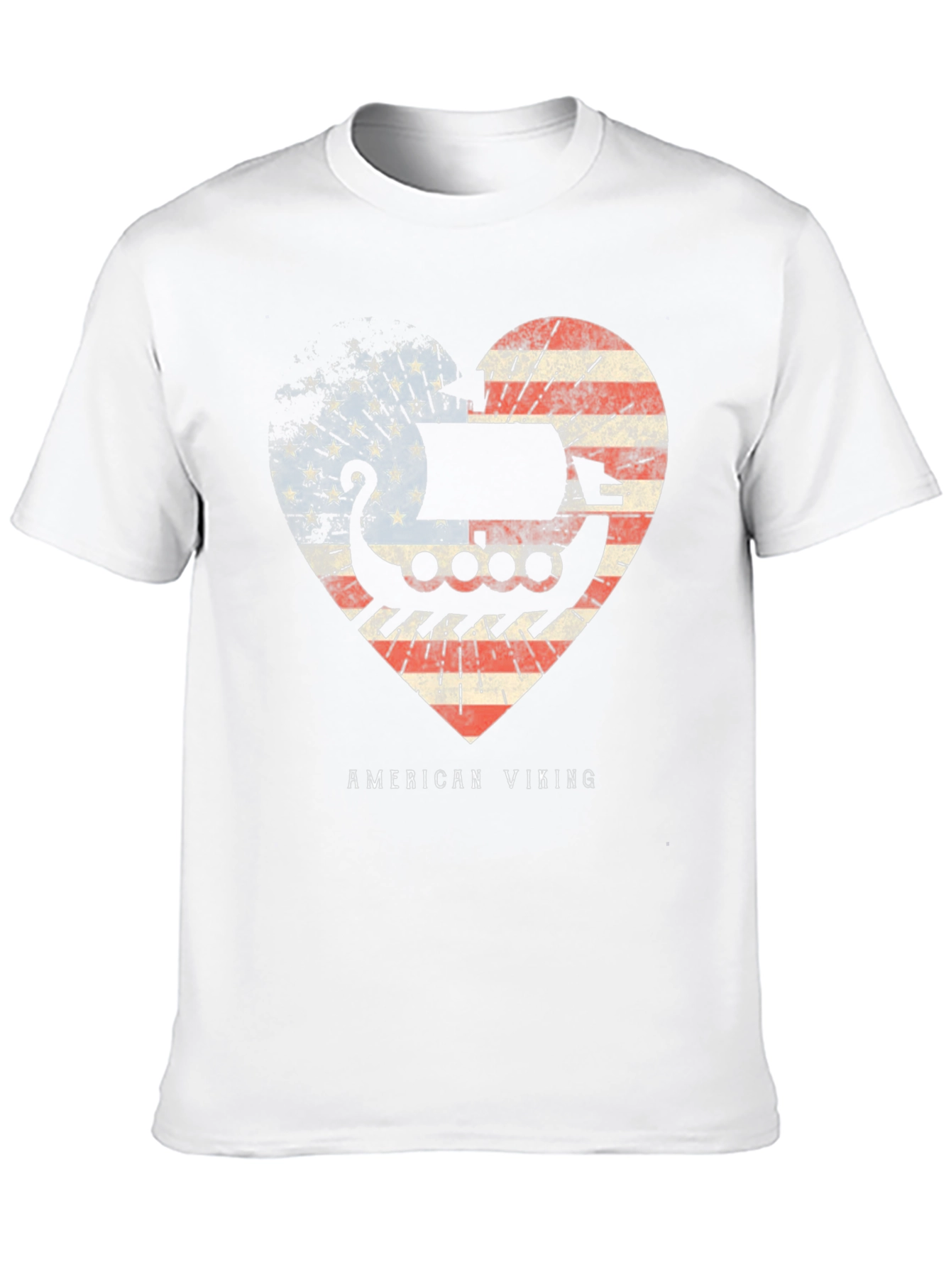 American Viking Heart Flag Graphic T-Shirt