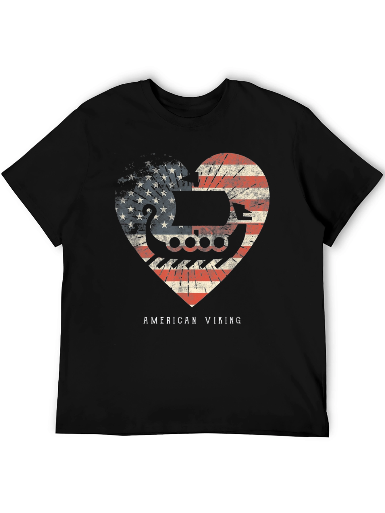 American Viking Heart Flag Graphic T-Shirt