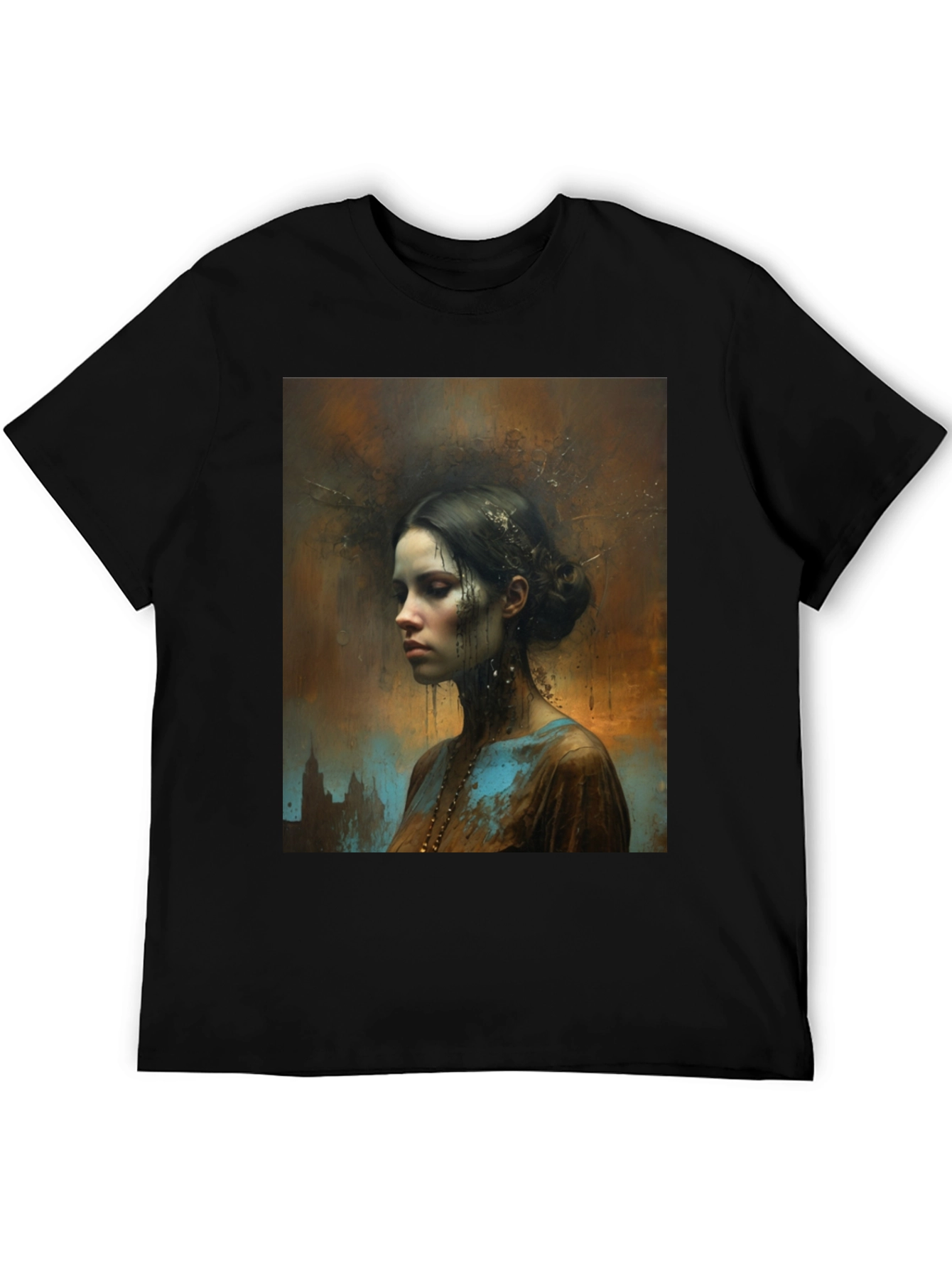 Artistic Portrait Black T-Shirt