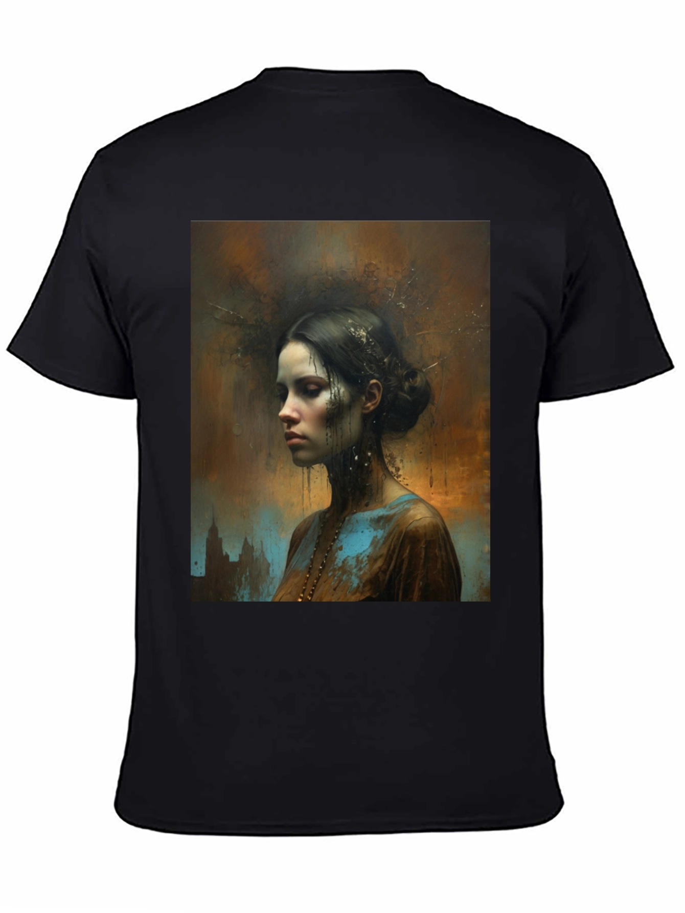 Artistic Portrait Black T-Shirt