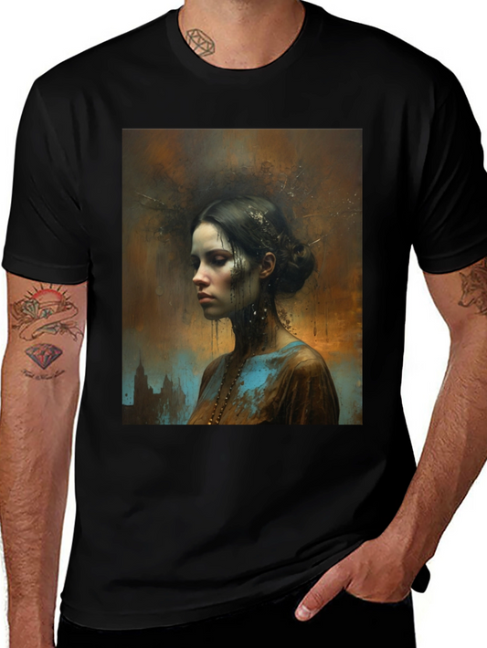 Artistic Portrait Black T-Shirt